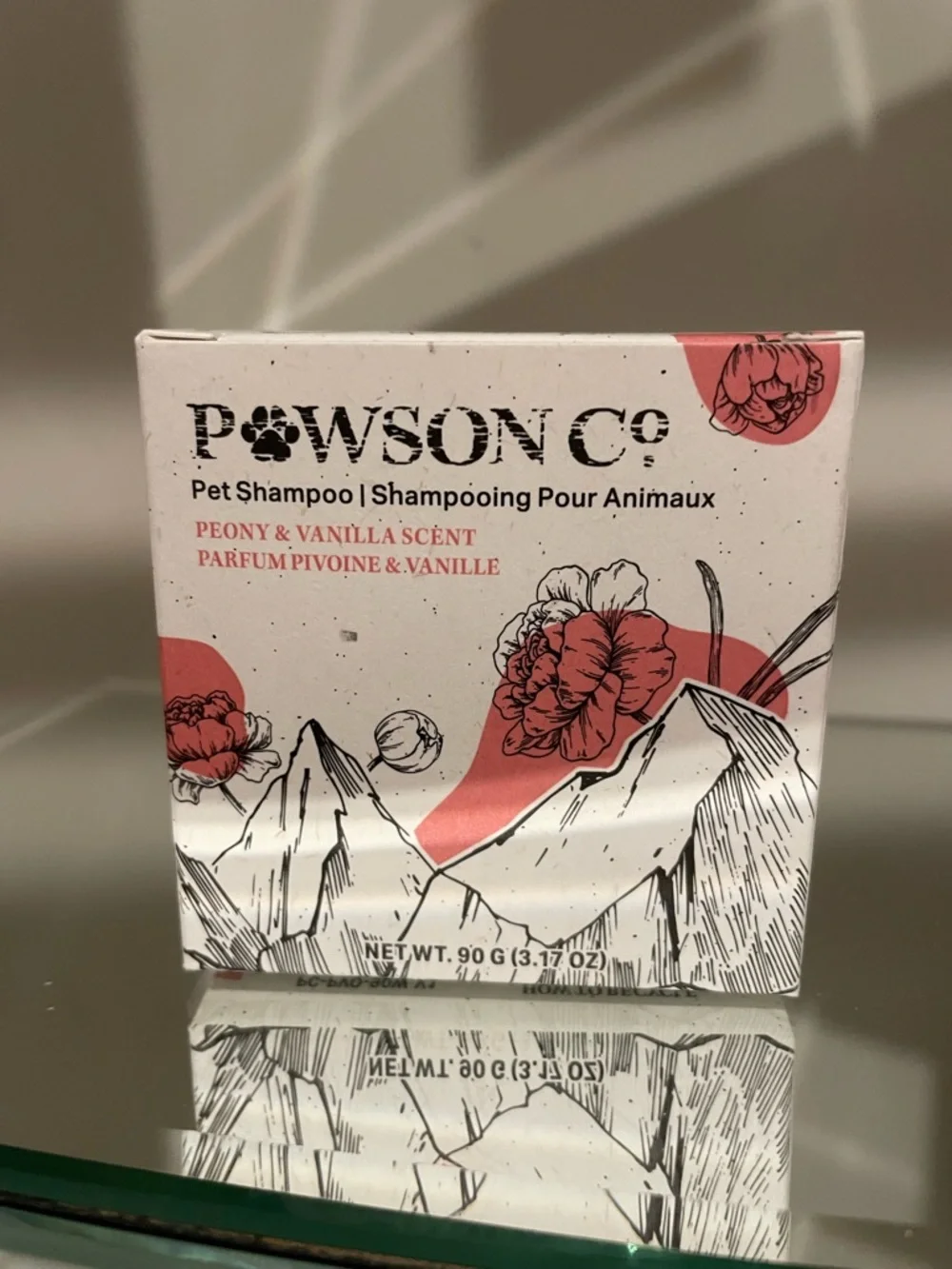 POWSON CO. Peony & Vanilla Pet Shampoo Bar - White & Dusty Rose